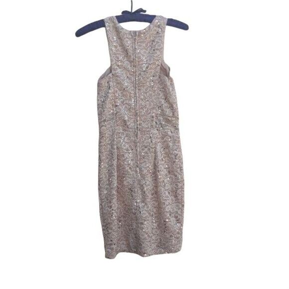 Vintage City Studio Champagne Lace Halter Sequined‎ Mini Dress Size XS - Picture 2 of 8